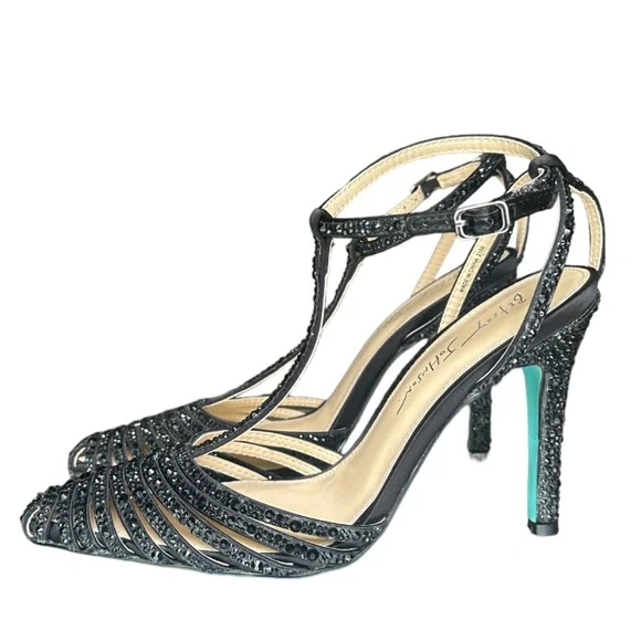 Betsey Johnson Diamond Crystal Strass Ali Pointed toe Heels - Picture 5 of 11
